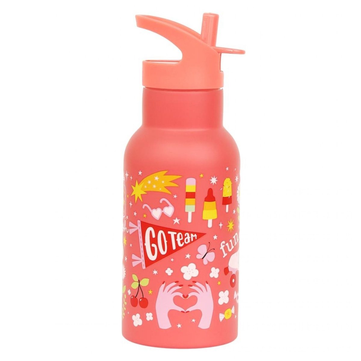 Gourde isotherme FUN rose, blanc, rouge, A LITTLE LOVELY COMPANY