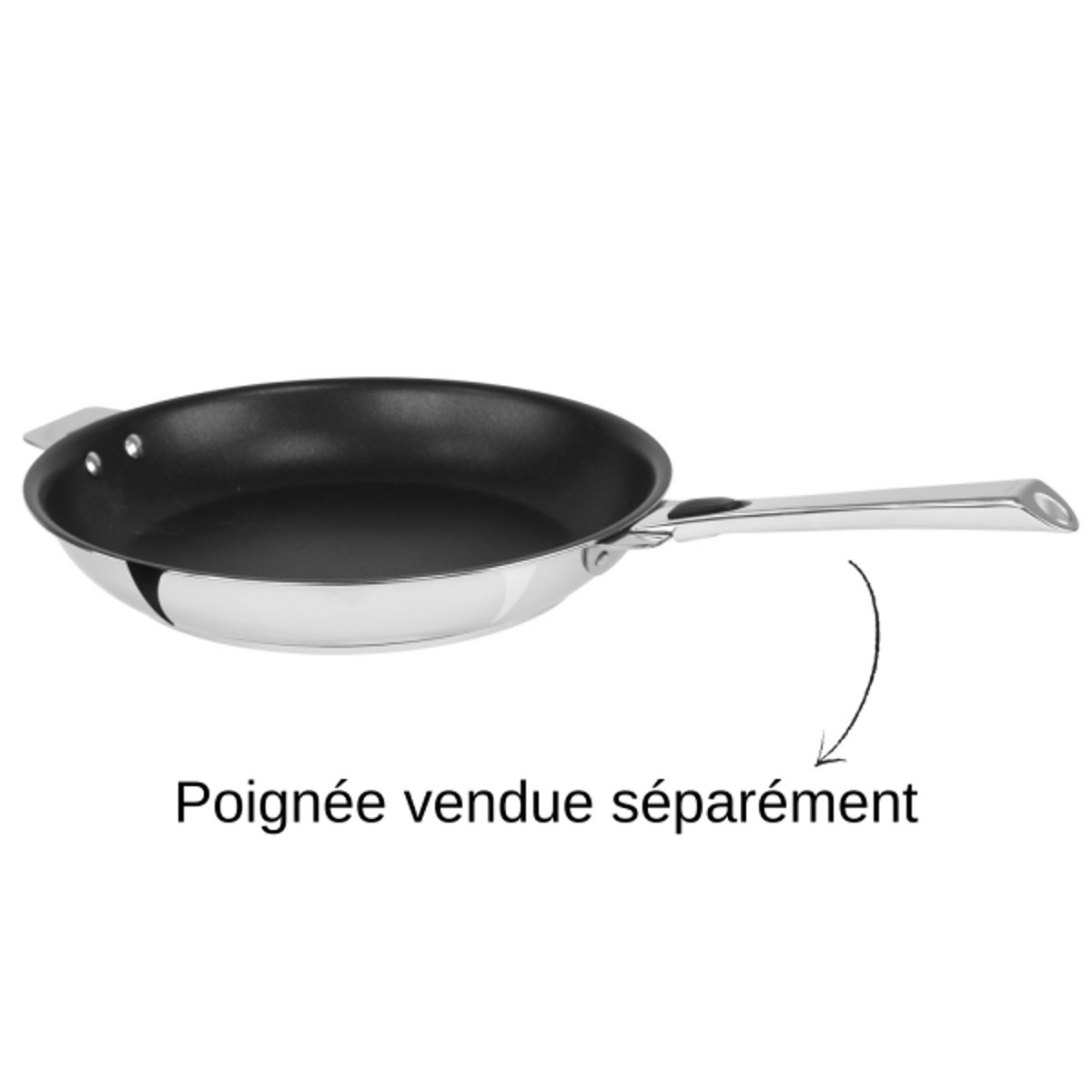 Poêle antiadhésive en inox Multiply amovible CASTELINE inox, CRISTEL