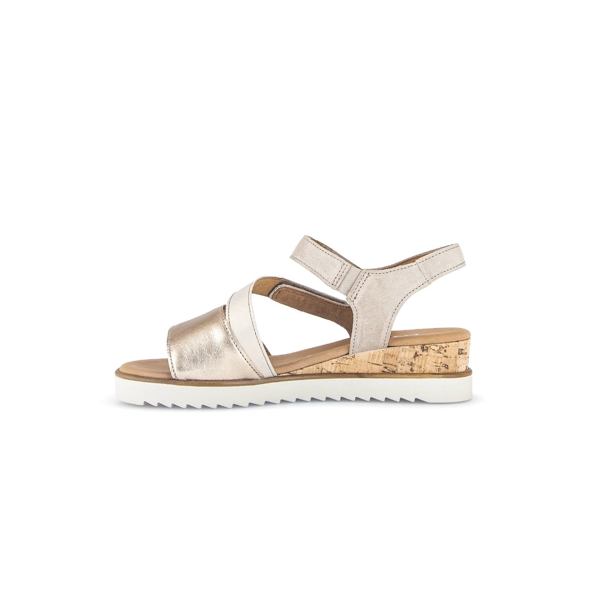 Sandales en  à talon compensé beige-doré, GABOR