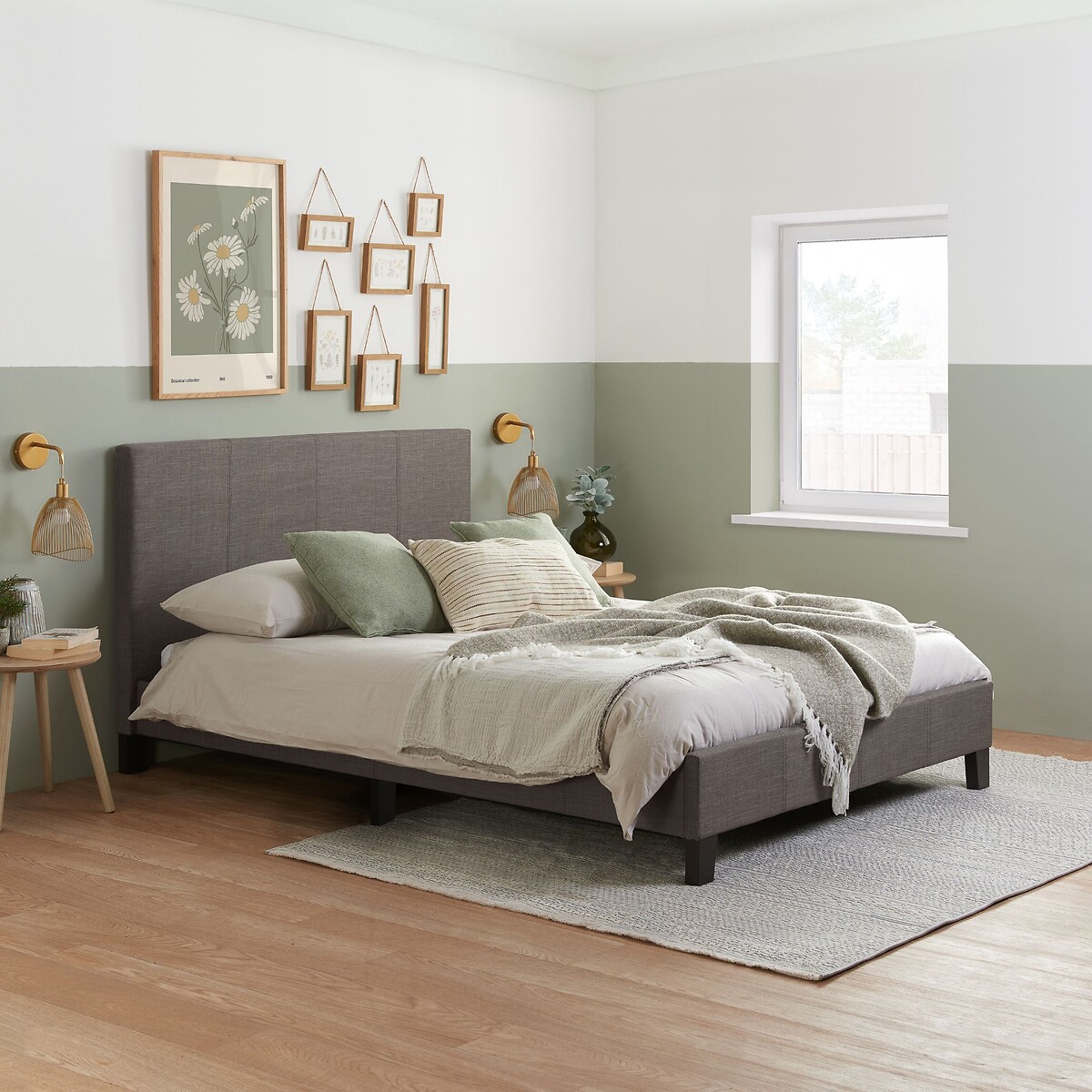 Bruno Fabric Upholstered Bed charcoal, SO'HOME