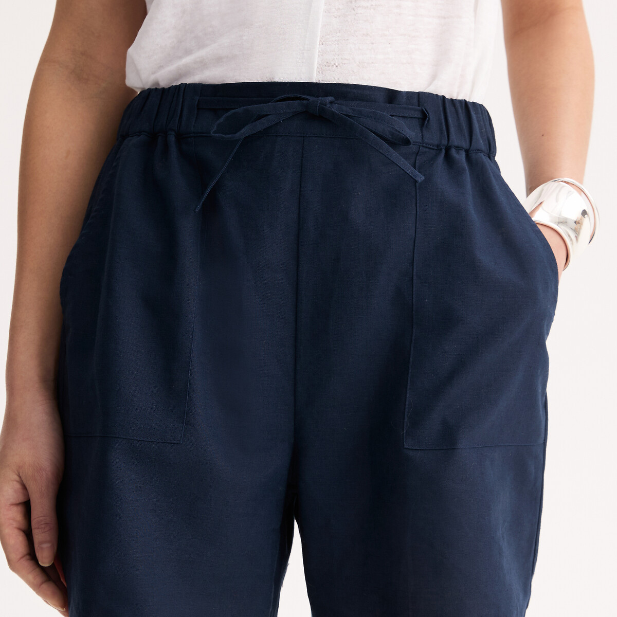 Linen Blend Shorts navy, ANNE WEYBURN