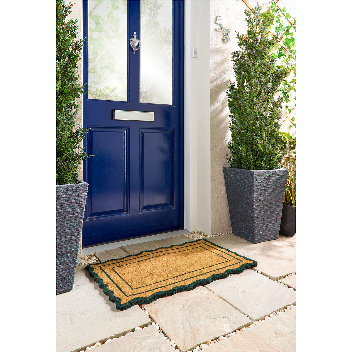 Green Scallop Border Doormat green/natural, MY MAT