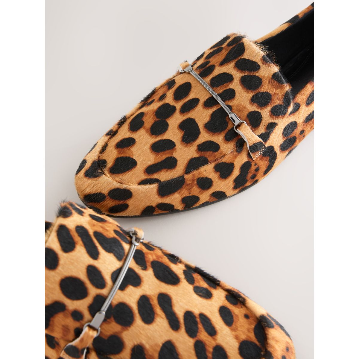 Mocassins bout rond en cuir forever comfort® léopard, NEXT