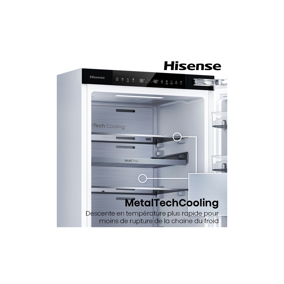 Réfrigérateur combiné encastrable RB3B250SAWC couleur unique, HISENSE