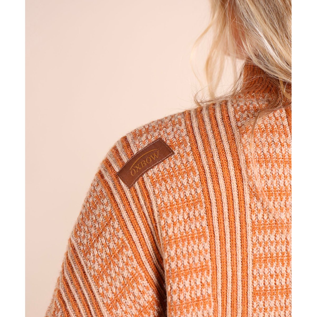 Pull turtleneck demi zippé TANNING spice brown, OXBOW