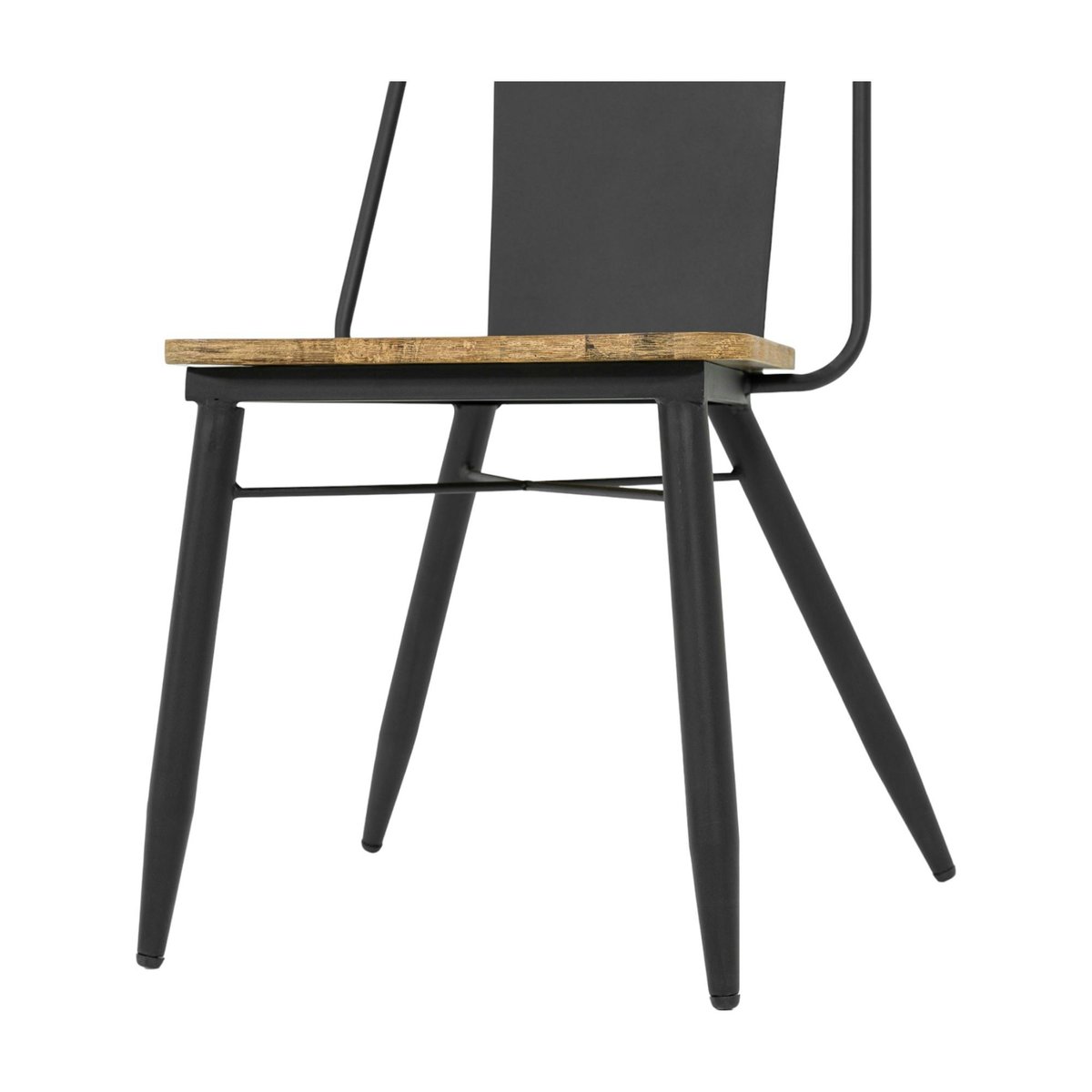 Chaise industrielle bois et métal noir BROOKLYN noir, PIER IMPORT