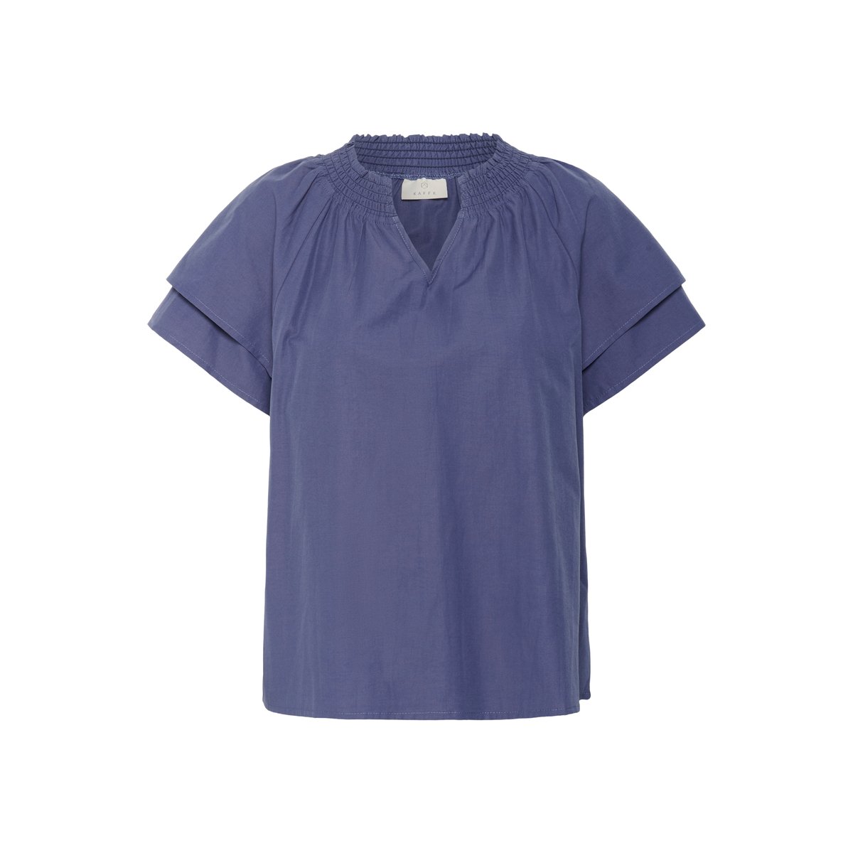 Blouse with short sleeve bleu blue indigo, KAFFE