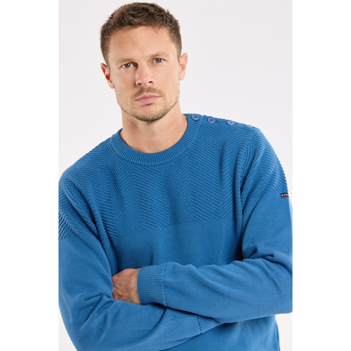 Pull marin en coton dark blue, ARMOR-LUX