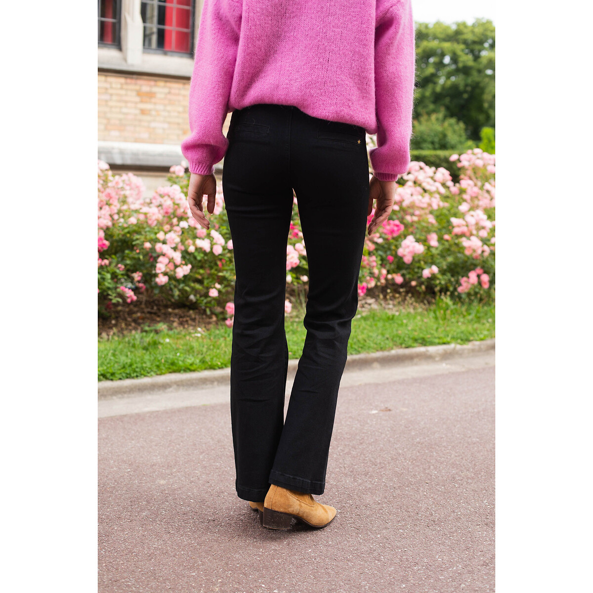 Jean bootcut en denim stretch SONNY noir, LA PETITE ETOILE