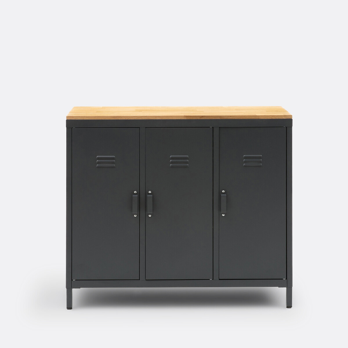 Armoire/Vestiaire 3 portes métal acier chêne Hiba gris anthracite, LA REDOUTE INTERIEURS