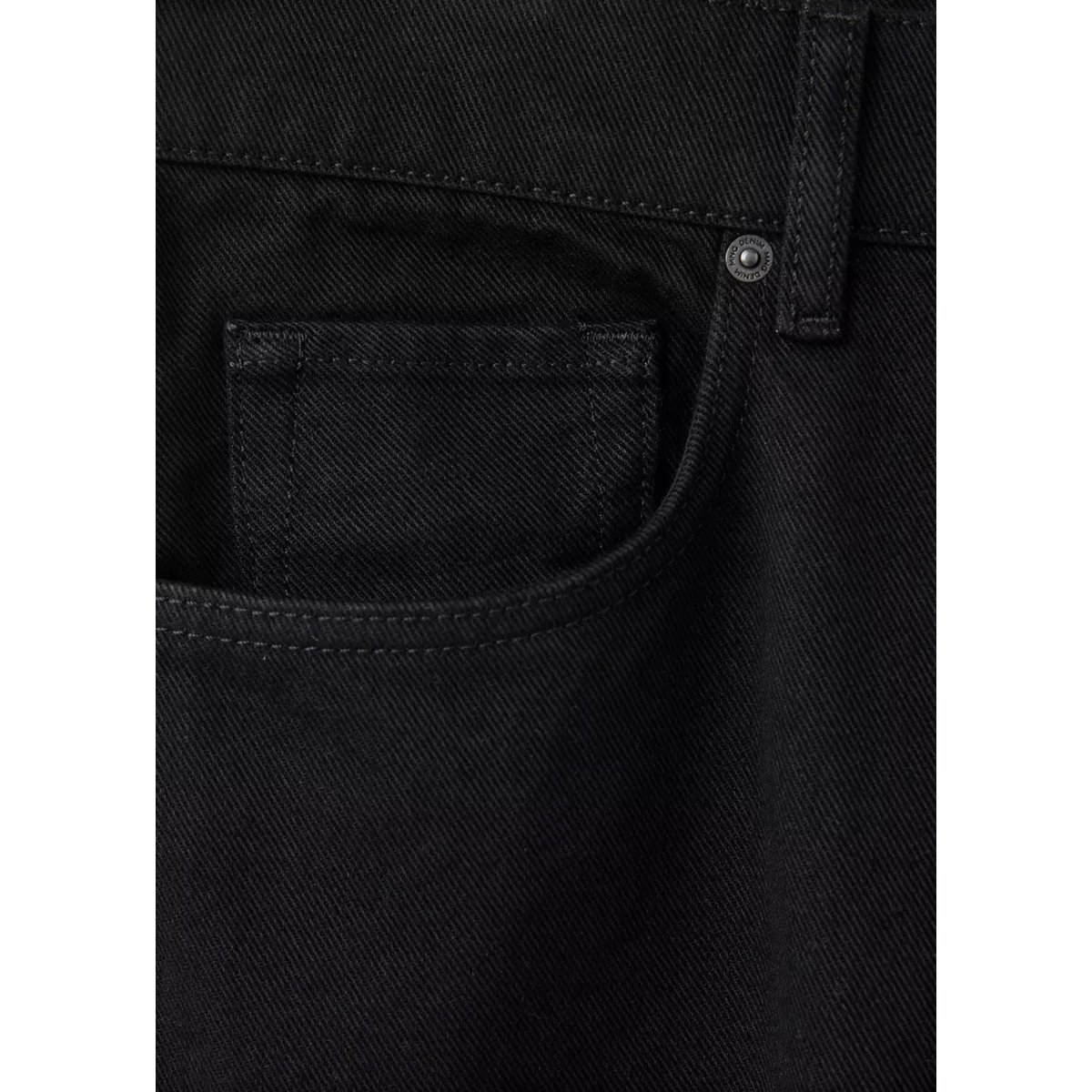 Jean 100 % coton relaxed-fit black denim, MANGO MAN