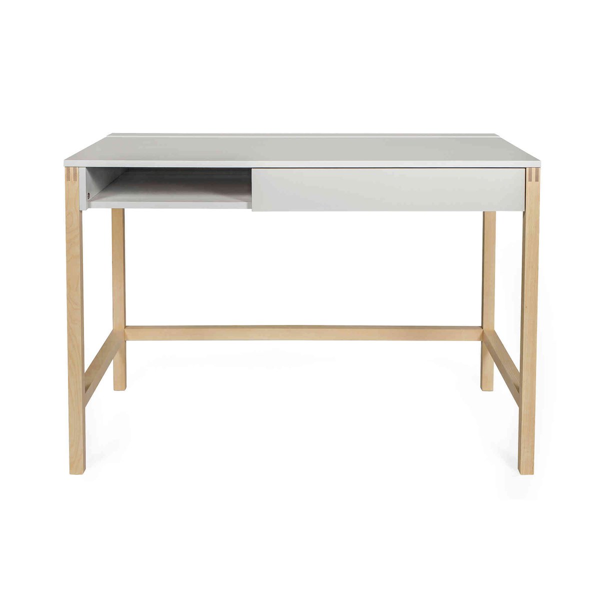 Bureau 1 niche 1 tiroir gris, TERRE DE NUIT