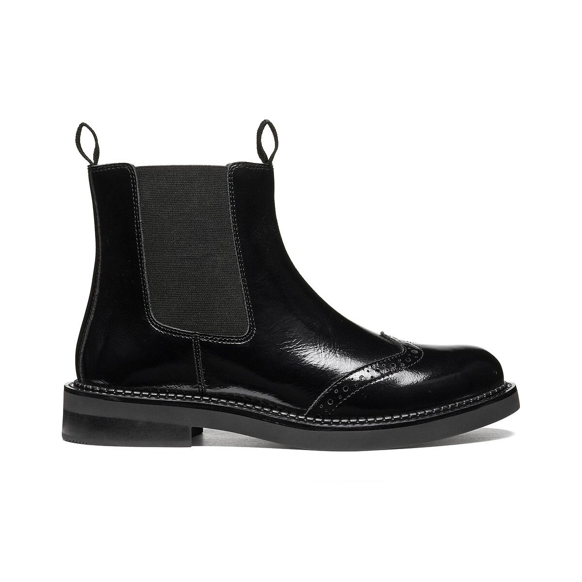 Chelsea-Stiefeletten aus Leder, SERILDA schwarz, GEOX