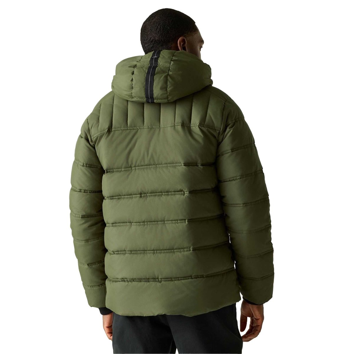 Veste matelassée à capuche amovible LEESHAW kaki foncé / orange sombre, REGATTA