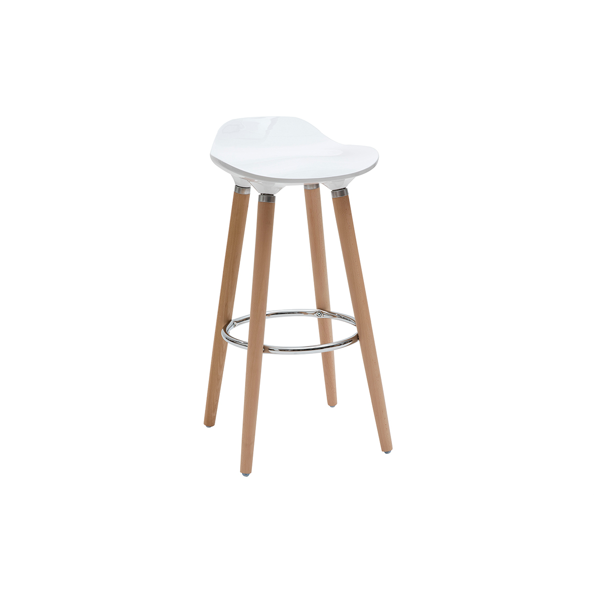 Tabourets de bar scandinaves blancs H74 cm (lot de 2) GILDA blanc, MILIBOO