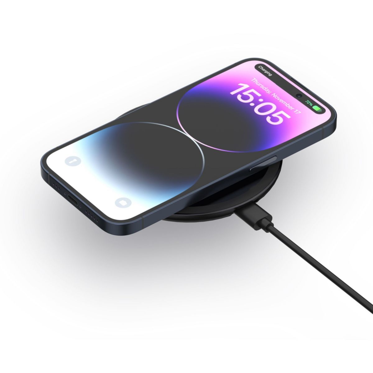 Chargeur induction MagSafe 10W Noir X2 couleur unique, ESSENTIEL B