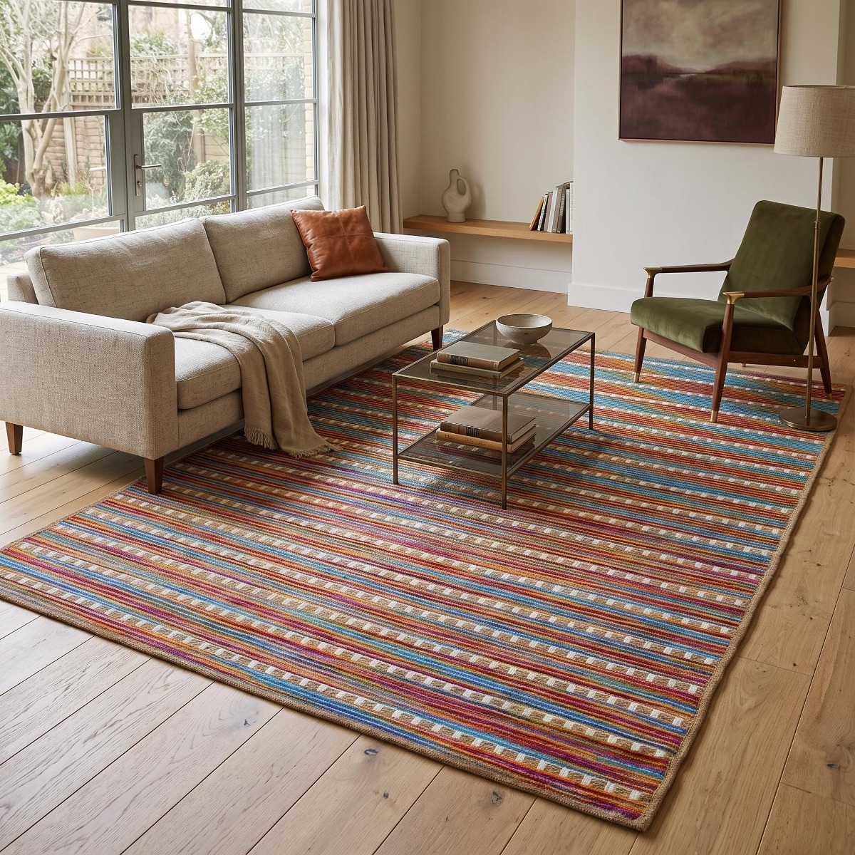 Tapis aspect jute intérieur extérieur JUTA LOOK beige multicolore, THE DECO FACTORY