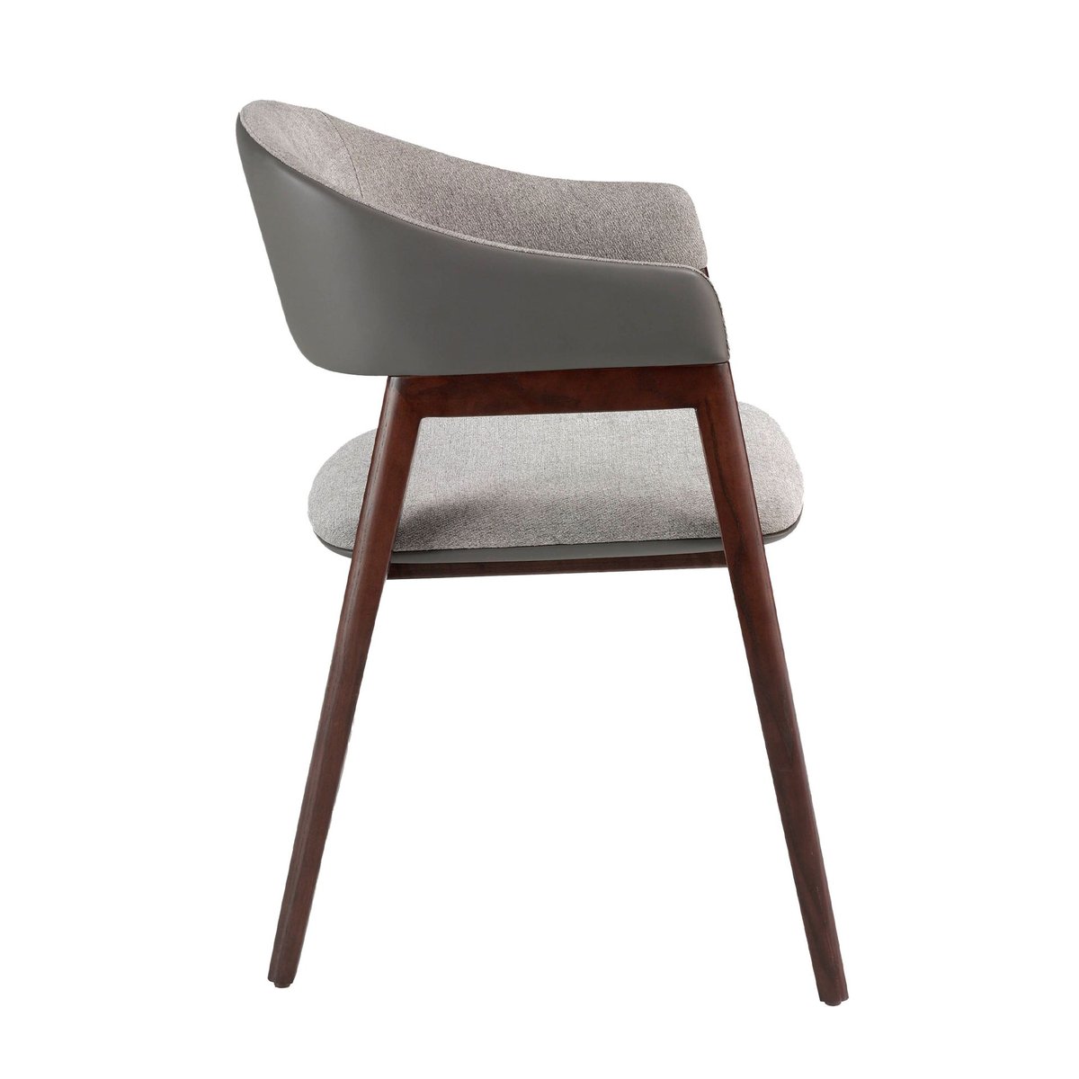 Chaise en tissu et foncé en similicuir gris | taupe | noyer, ANGEL CERDA