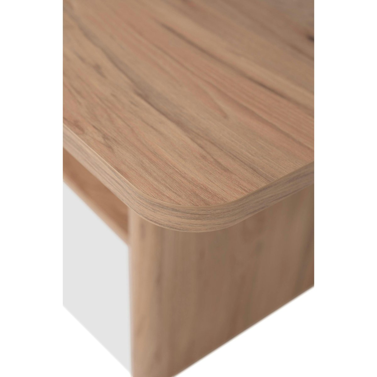 Table basse rectangulaire effet bois à double plateau ALVA bois naturel, PIER IMPORT
