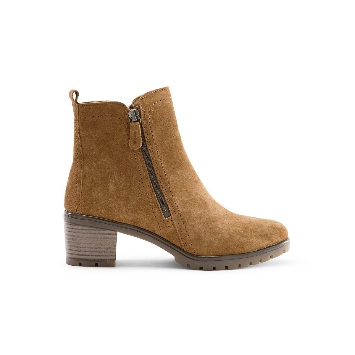 Boots dessus cuir velours camel, PEDICONFORT