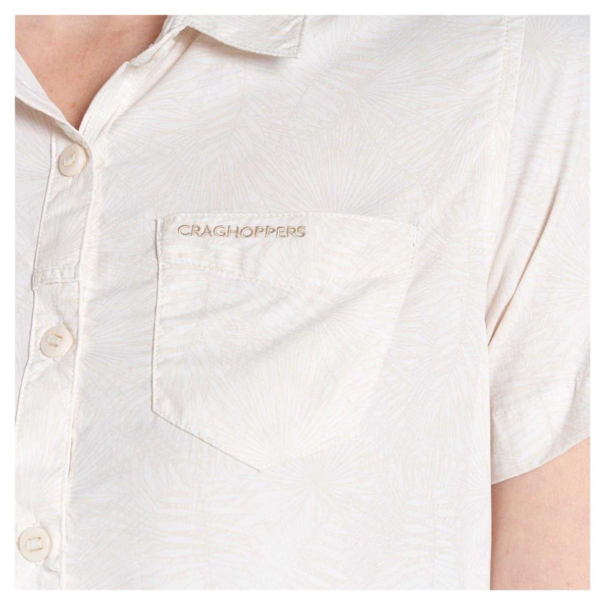 Chemise manches courtes motif/style floral blanc, CRAGHOPPERS