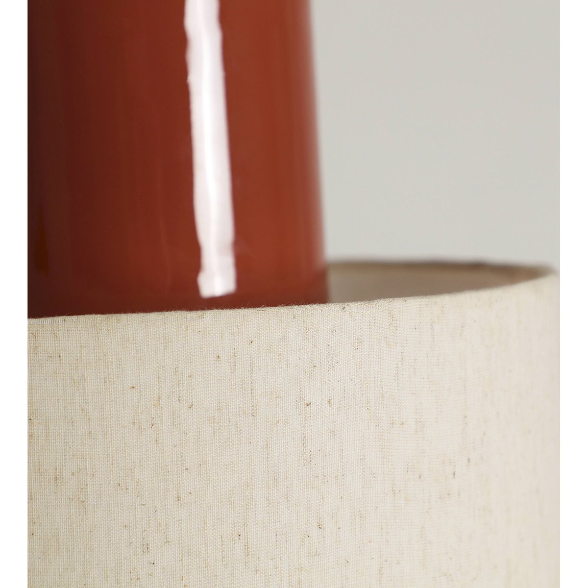 Suspension contemporaine en fer VACIO rouge tuile brillant et beige, RECOLLECTION