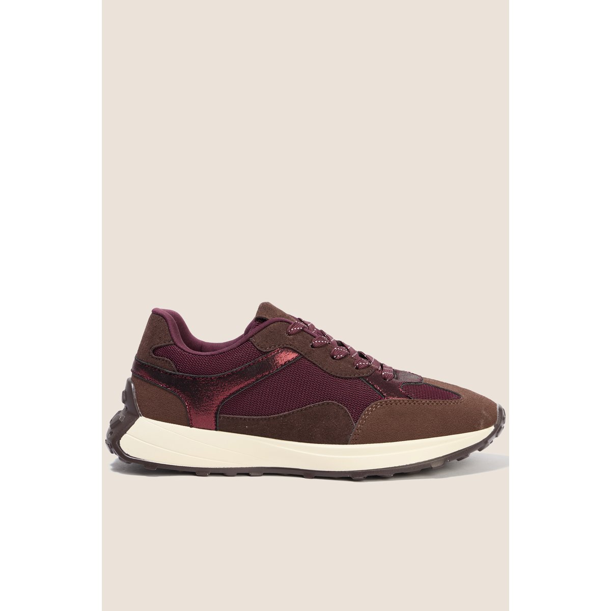 Basket semelle piquot aspect daim violet, BREAL