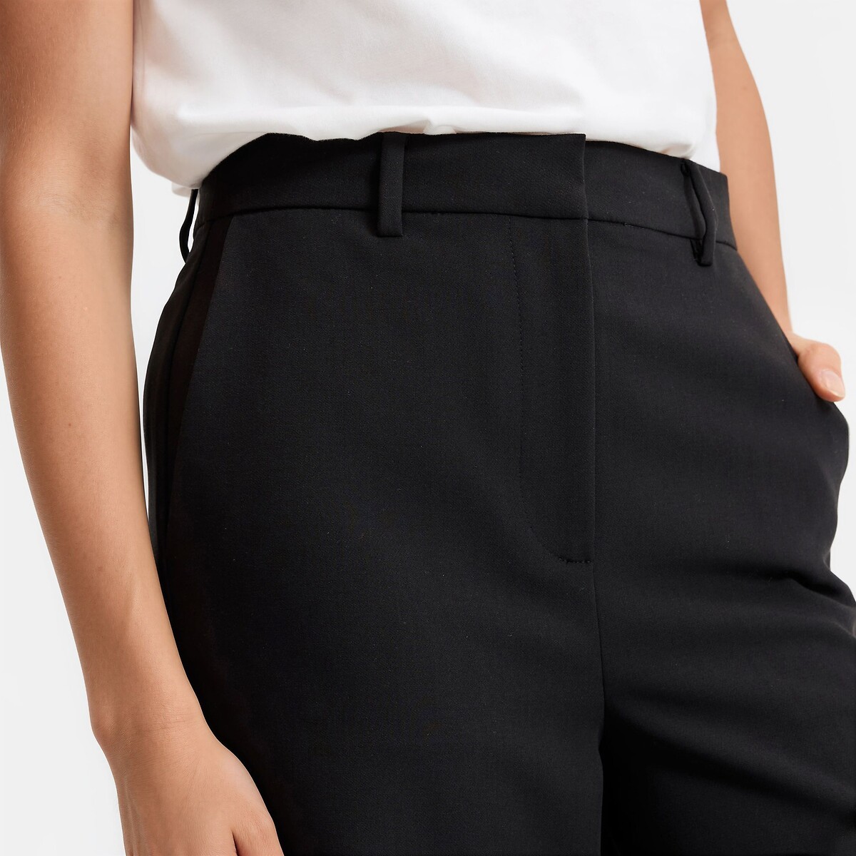 Calças largas em poliviscose preto , LA REDOUTE COLLECTIONS