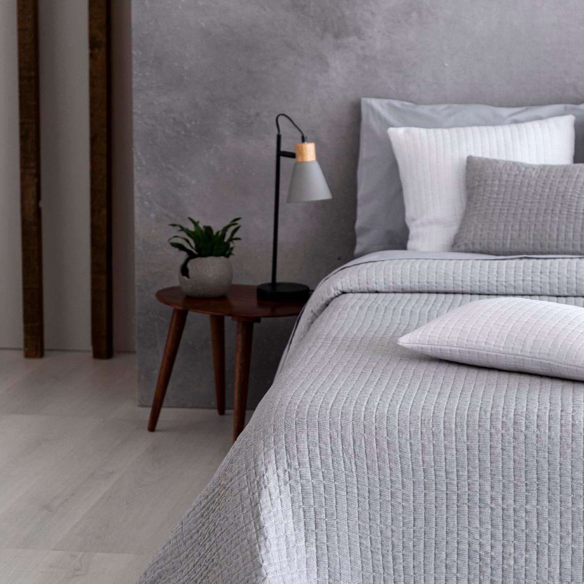 Couvre lit CONSTANCE gris, NAF NAF HOME