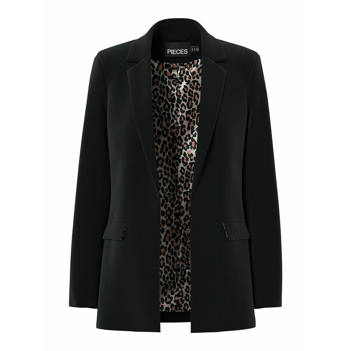 Blazer mit Leopardenfutter schwarz, PIECES
