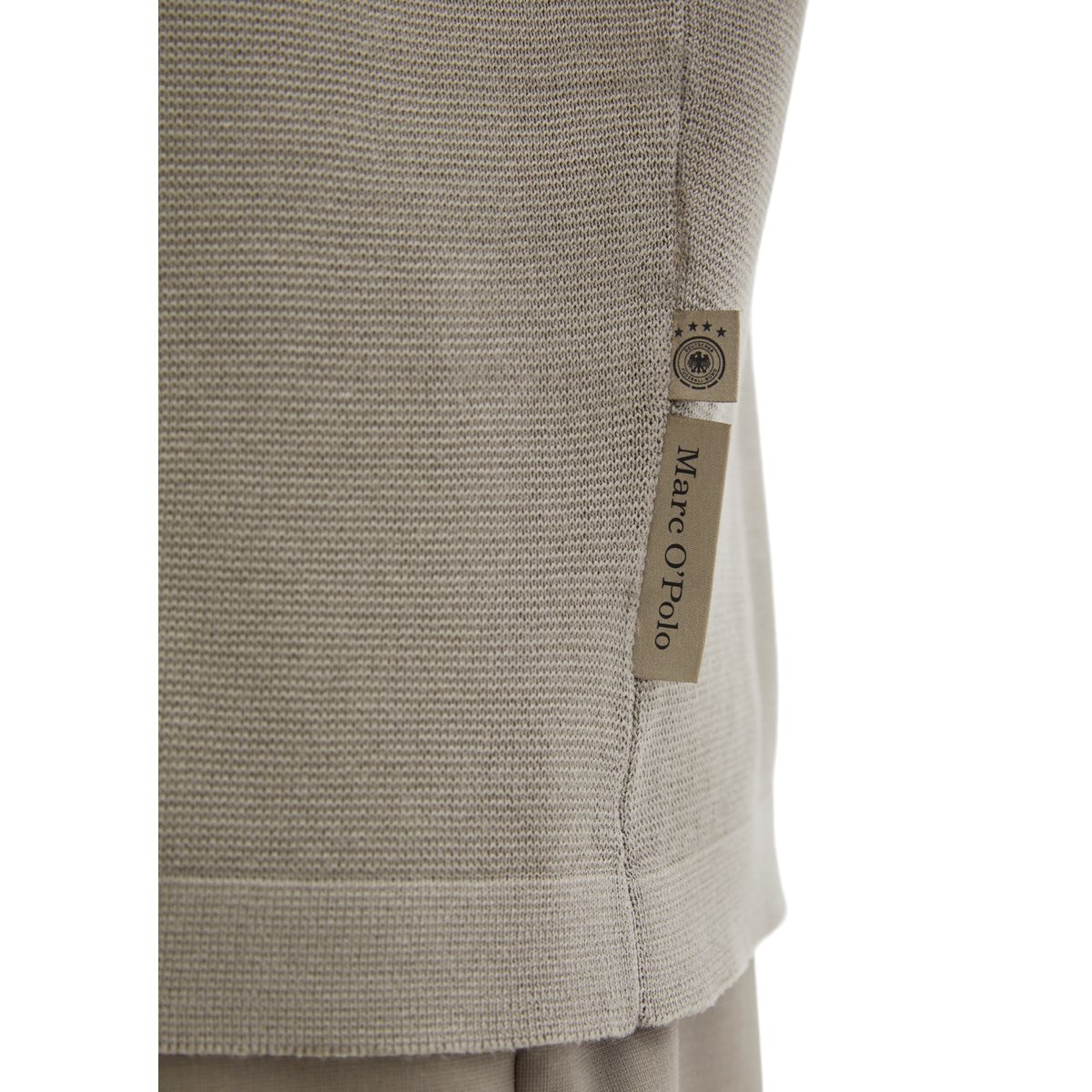 Polo en tricot DFB Travel Collection en pur coton bio marron, MARC O'POLO