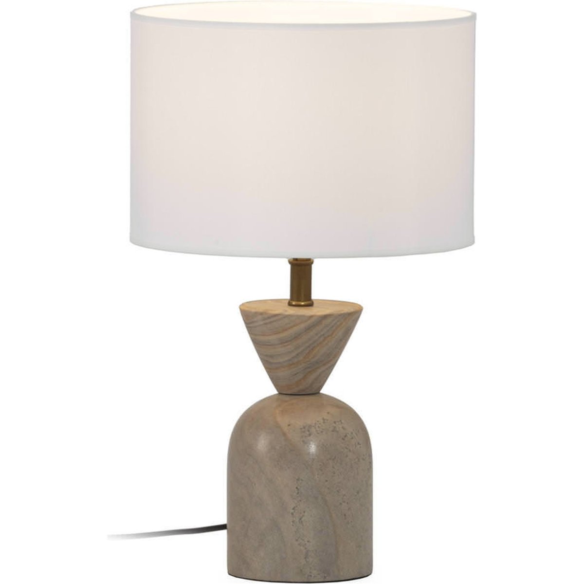 Lampe de table en marbre travertin et métal doré, RECOLLECTION