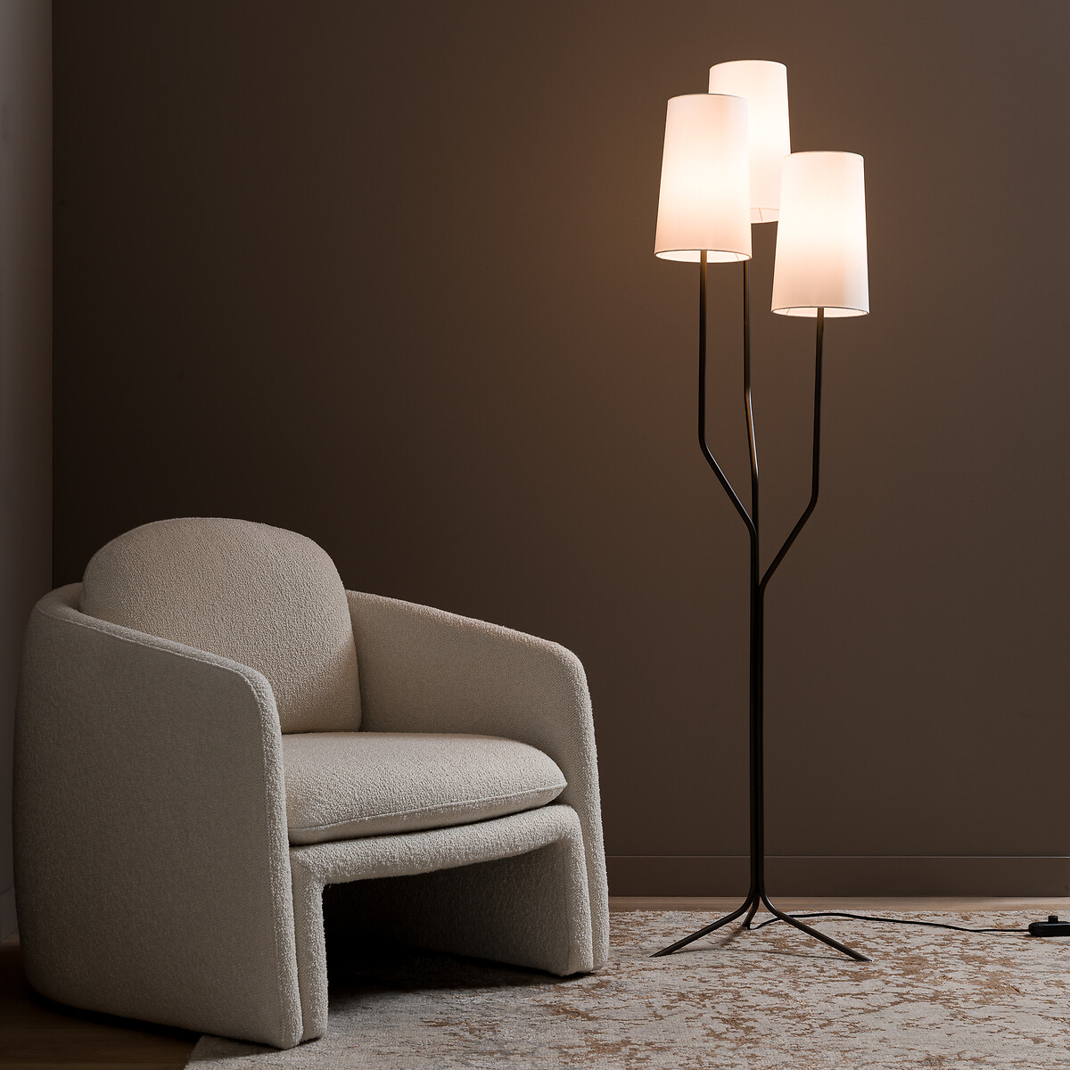 Lampadaire 3 abats-jours, Kynthos naturel/bronze, AM.PM