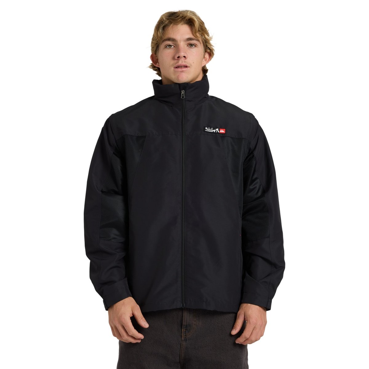 Veste coupe-vent à capuche YG CROSSBONE SPRAY noir black, QUIKSILVER