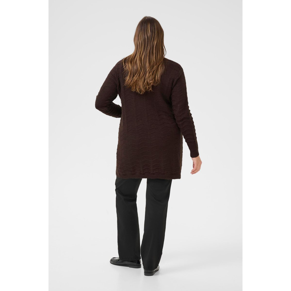 Cardigan à tricot marron black coffee, KAFFE CURVE