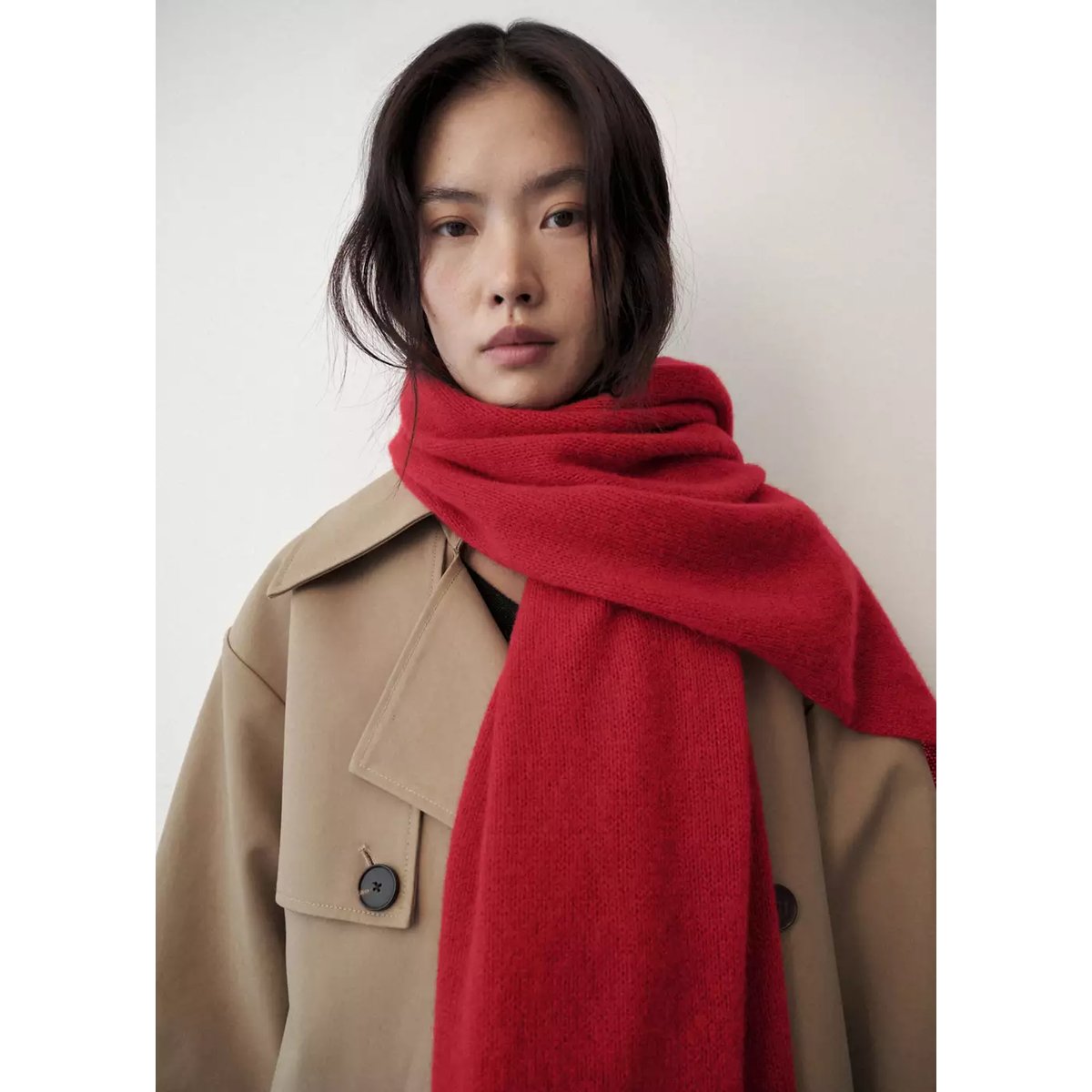 Écharpe perla rouge, MANGO