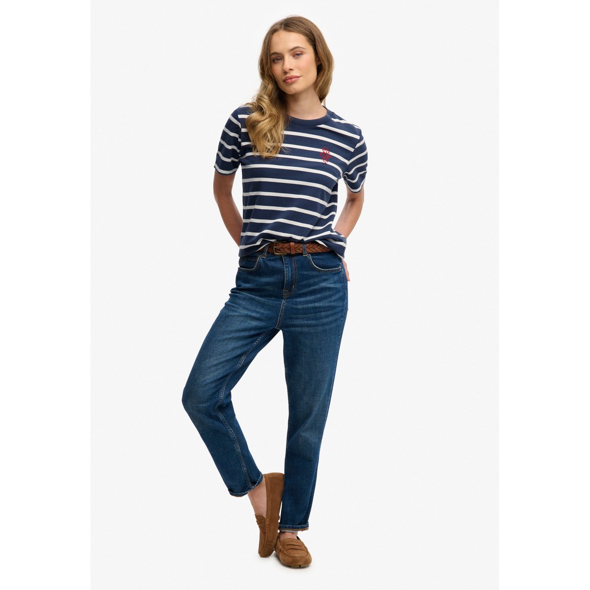 T-shirt Heritage Hamptons à Rayures bleu marine rayé, SUPERDRY