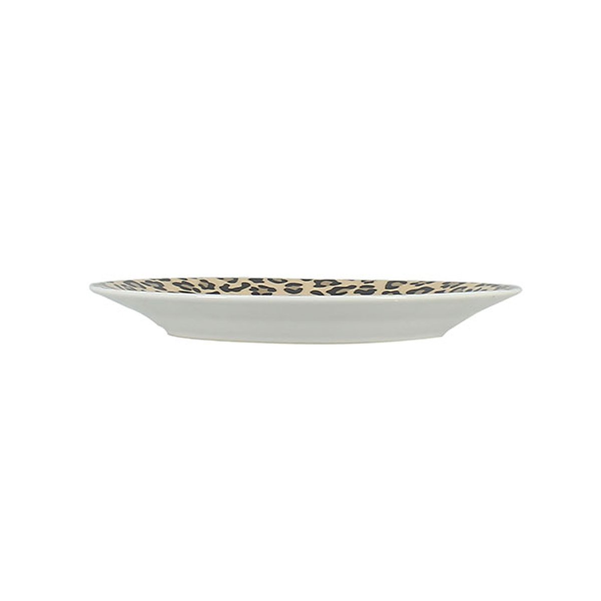 Lot de 6 assiettes à dessert 20cm en porcelaine, LEOPARD beige, NOVASTYL