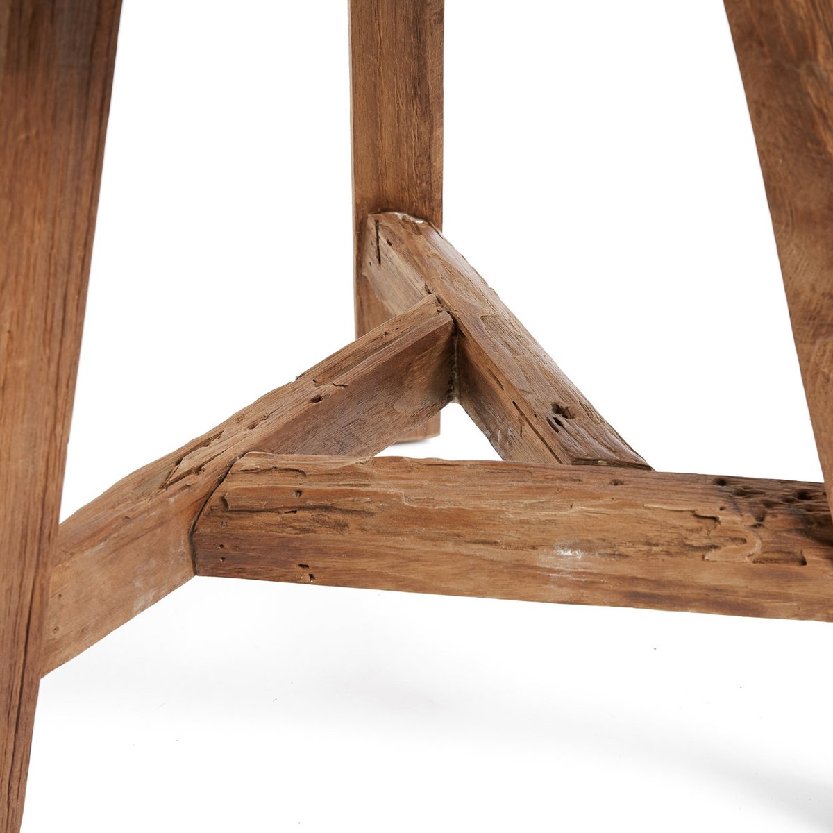 Tabouret en bois de teck récupéré YATAI beige, BAZAR BIZAR