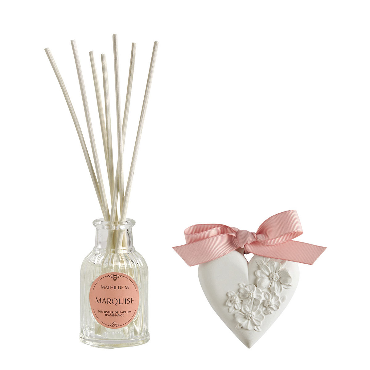 Coffret diffuseur et décor parfumé Marquise TRÉSOR DE FLEURS rose, MATHILDE M