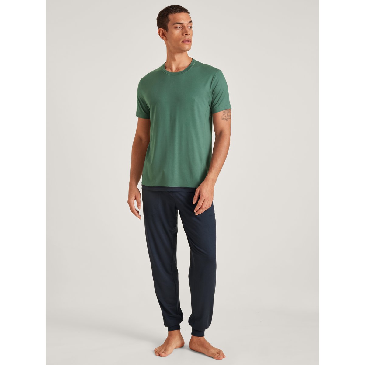 T-Shirt à manches courtes manches courtes Modal DEEPSLEEPWEAR BALANCING bleu foncé, CALIDA