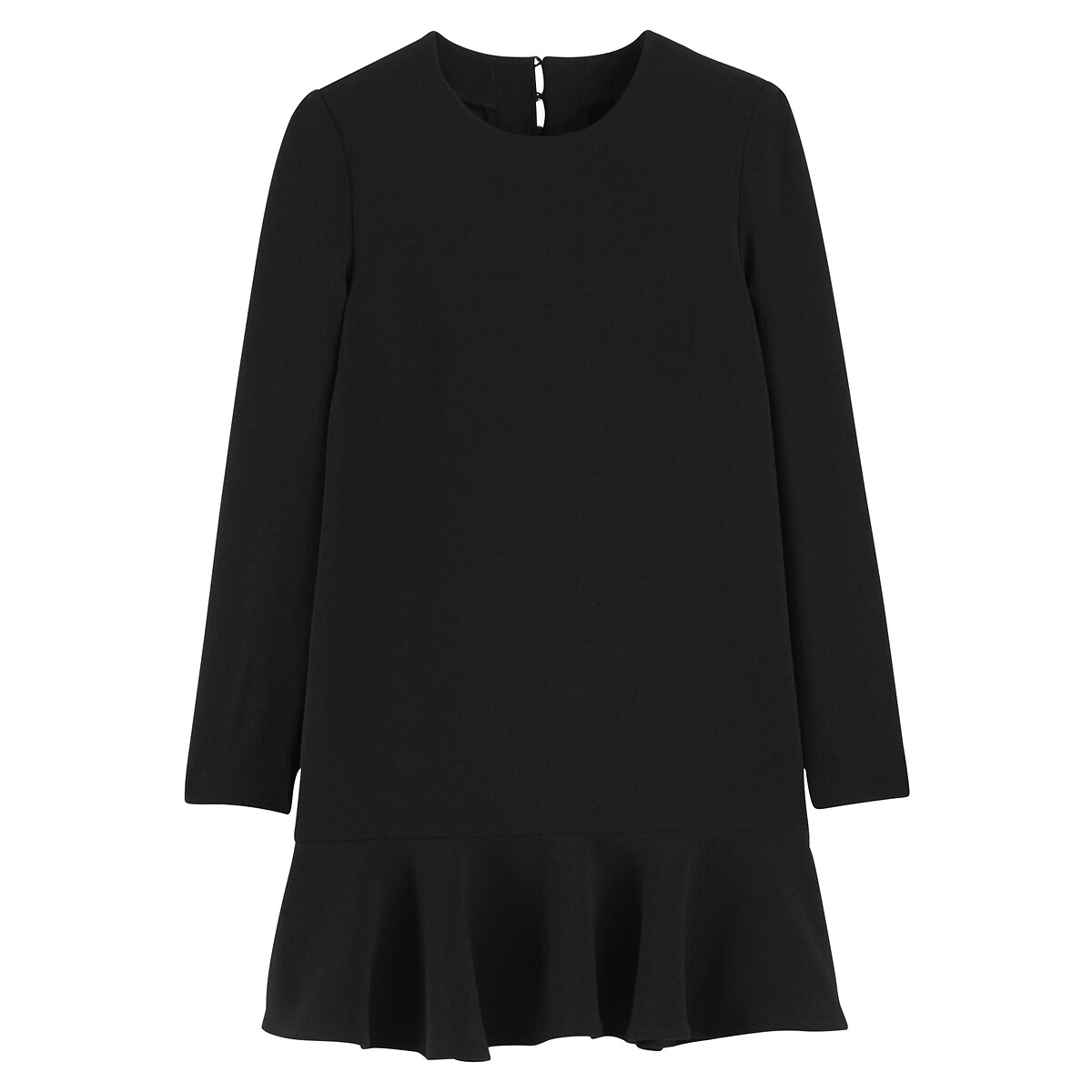 Mini Skater Dress with Long Sleeves black, LA REDOUTE COLLECTIONS