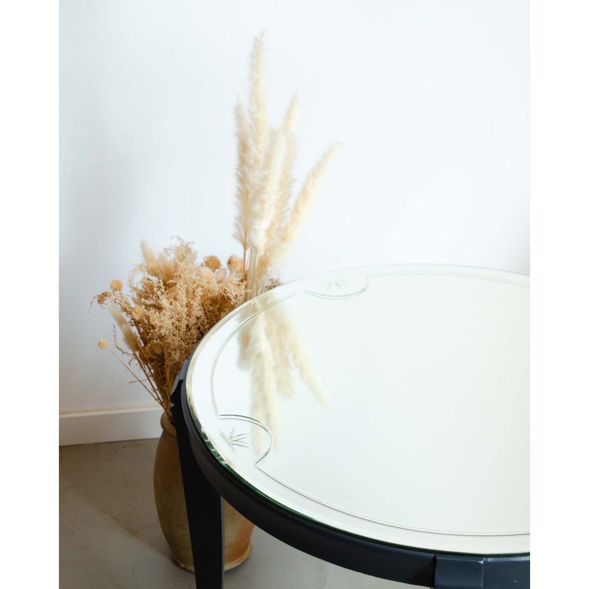Table basse avec miroir Donna N°1034 - Bon état gris, DEBONGOUT