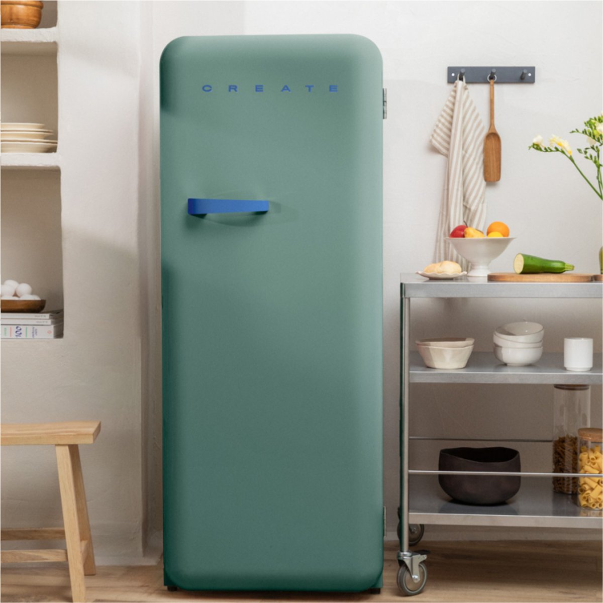 Réfrigérateur rétro FRIDGE RETRO 281L vert sauge/bleu cobalt, CREATE