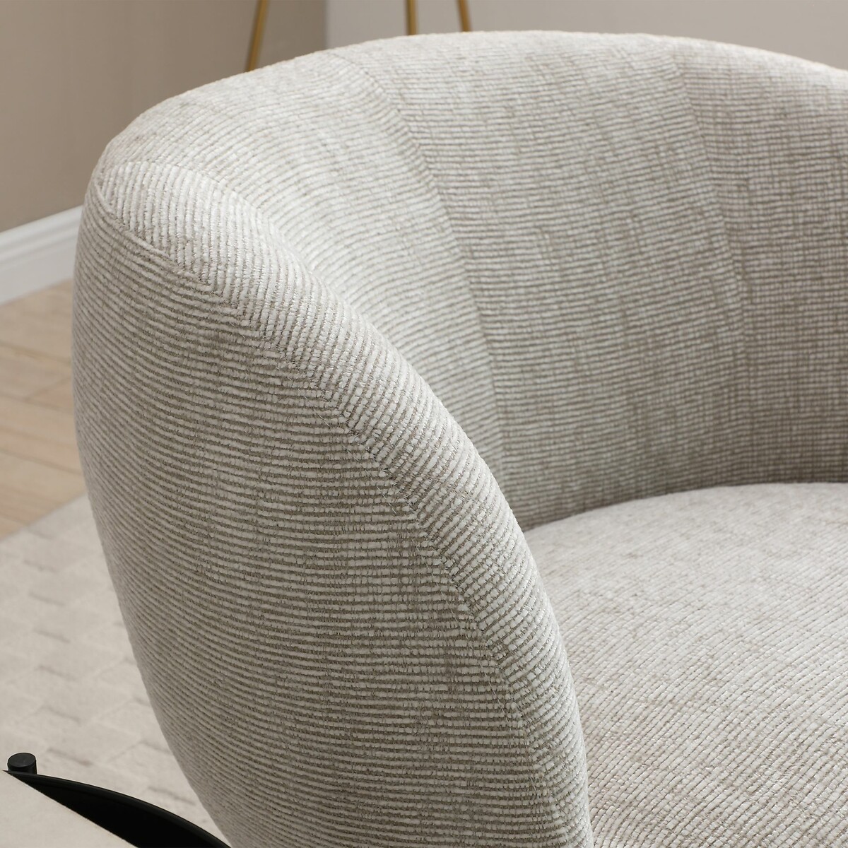 Flora Chenille Swivel Chair natural, SO'HOME