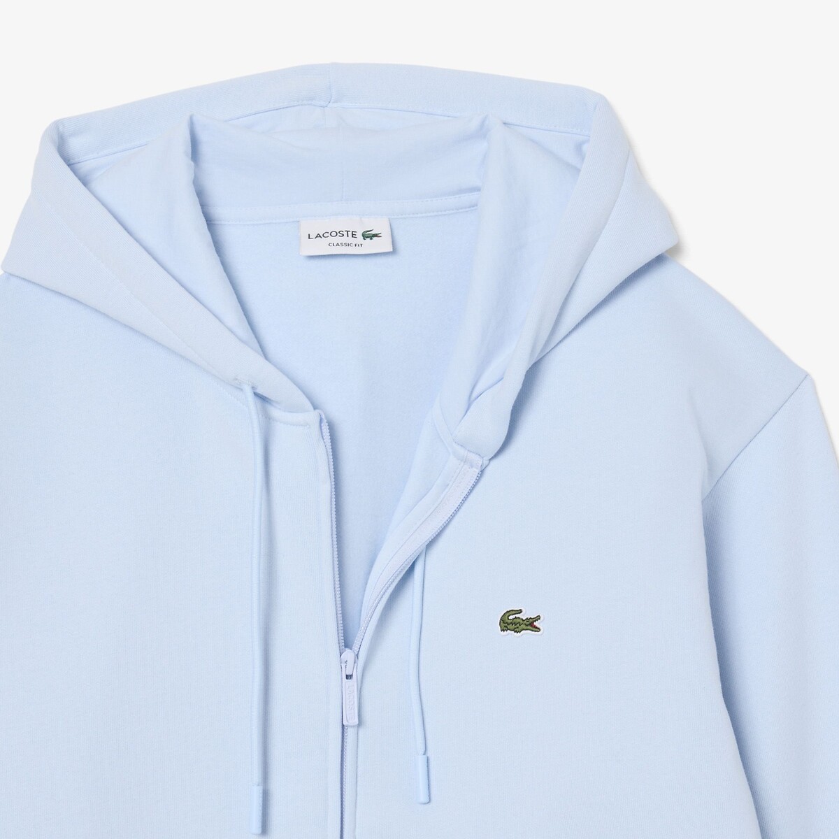 Sweatshirt mit Reissverschluss und Kapuze aus Molton hellblau, LACOSTE