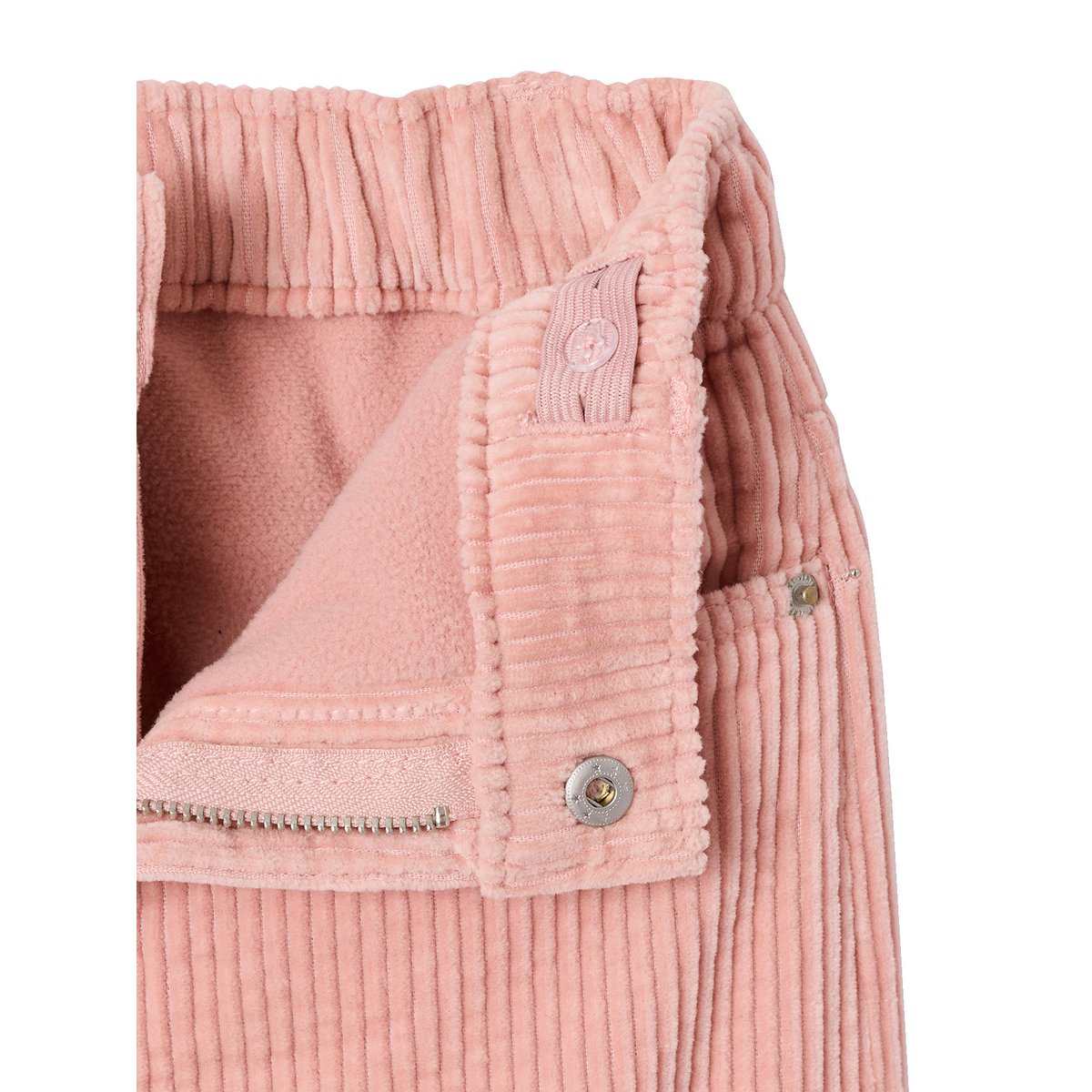 Pantalon large velours rose poudré, VERTBAUDET