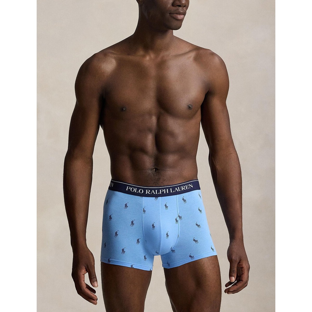 Lot de 3 boxers classiques coton stretch marine + rose + bleu ciel, POLO RALPH LAUREN