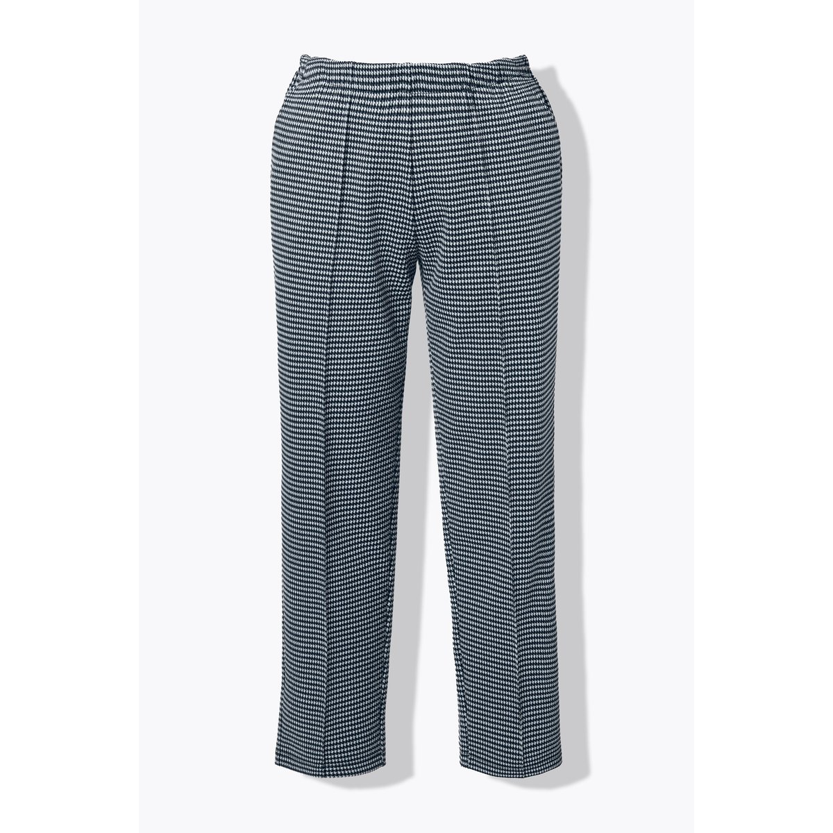 Pantalon jacquard à taille élastique noir, ULLA POPKEN