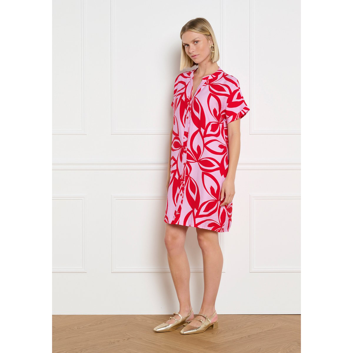 Robe droite à fleurs purple blush, LOLALIZA